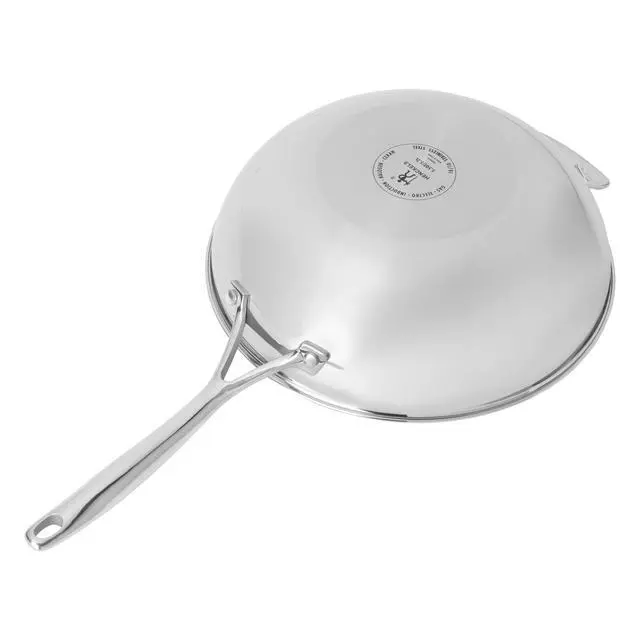 Alt view image 2 of 6 - Henckels Paradigm Ceramic 12-inch Stainless Steel Dual Performance Wok with Lid