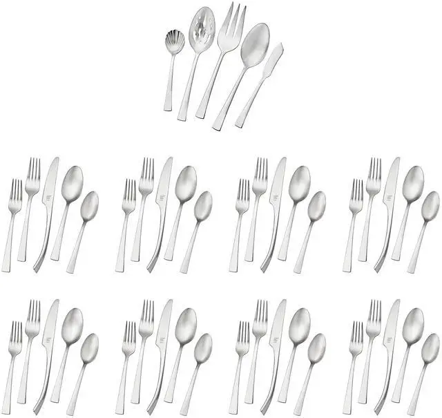 Alt view image 7 of 7 - ZWILLING Bellasera (matte finish) 45-pc Satin Flatware Set, 18/10 Stainless Steel, Satin Finish (not polished)