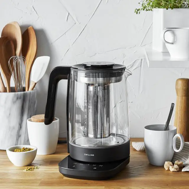 Alt view image 4 of 7 - ZWILLING Enfinigy Glass Kettle, Tea Kettle, Black