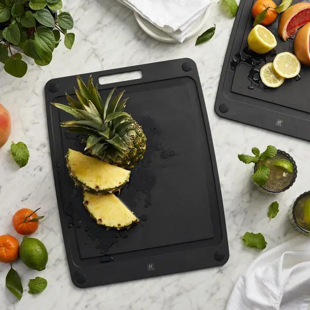 Alt view image 6 of 6 - ZWILLING Plant Fiber 17-in x 13-in Non-Slip Cutting Board - Slate