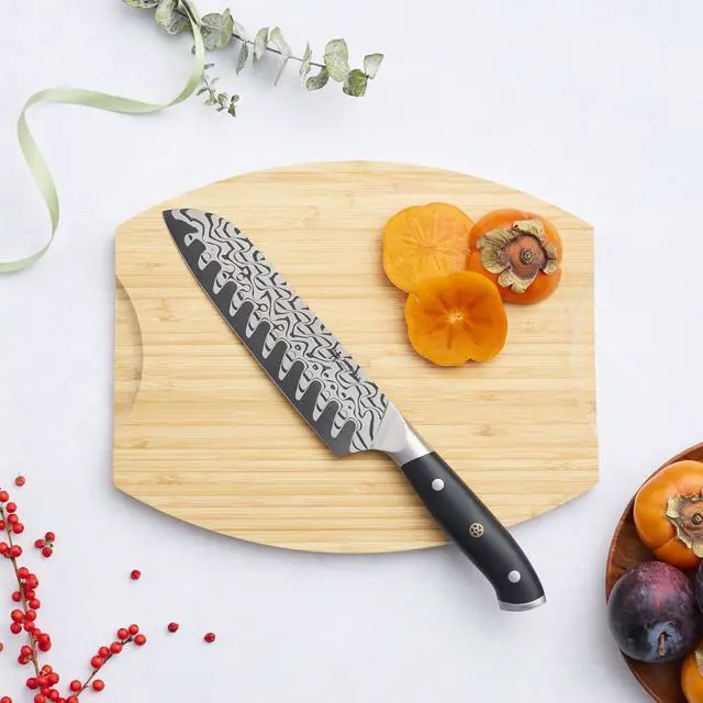 Alt view image 4 of 5 - Henckels Compass Damascus 7-inch Santoku Knife