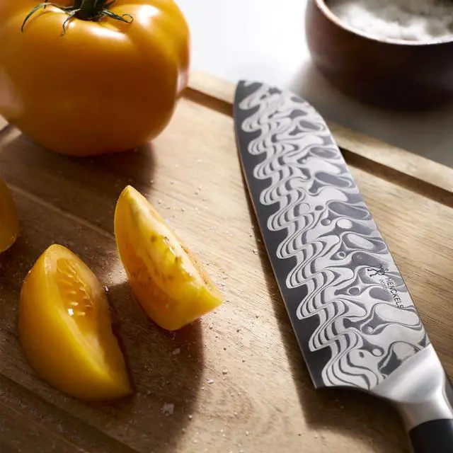 Alt view image 3 of 5 - Henckels Compass Damascus 7-inch Santoku Knife