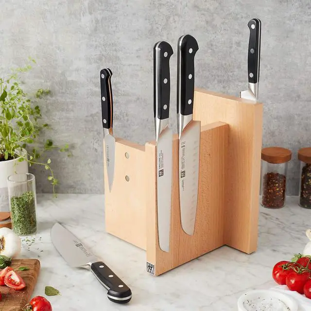 Alt view image 3 of 4 - ZWILLING Italian Square Magnetic Knife Block - Natural Beechwood