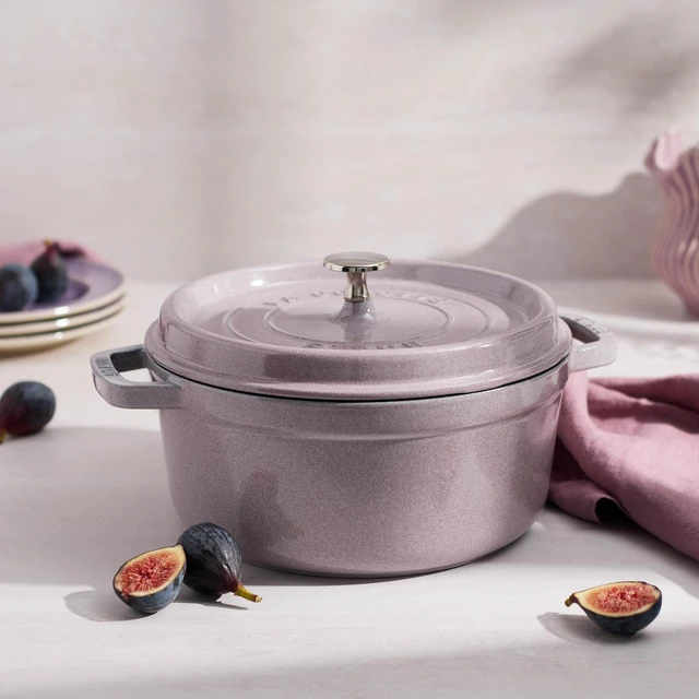 Alt view image 2 of 7 - Staub Cast Iron Round Dutch Oven, Made in France, 4-qt, Lilac