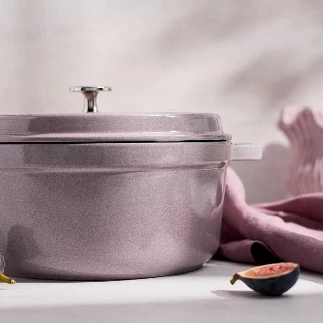 Alt view image 4 of 7 - Staub Cast Iron Round Dutch Oven, Made in France, 4-qt, Lilac