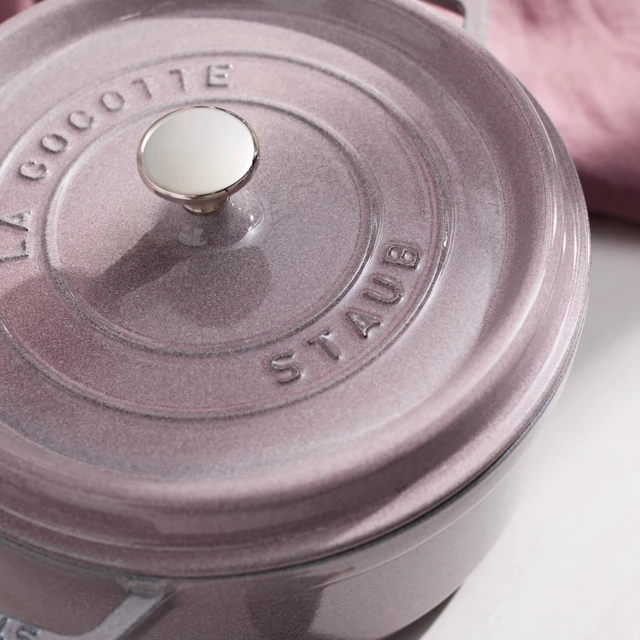 Alt view image 5 of 7 - Staub Cast Iron Round Dutch Oven, Made in France, 4-qt, Lilac