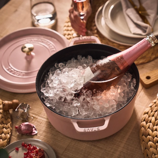 Alt view image 5 of 7 - Staub Cast Iron 4-qt Round Dutch Oven - Peony Pink