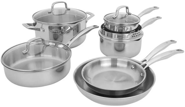Main image of Henckels Clad H3 10-pc Stainless Steel Cookware Set