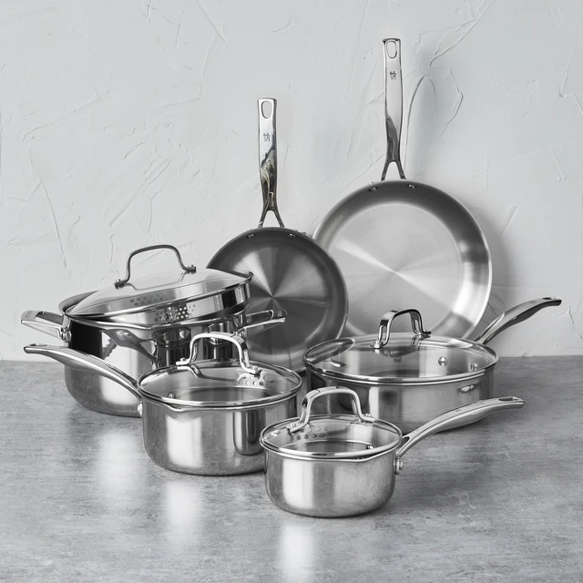 Alt view image 2 of 6 - Henckels Clad H3 10-pc Stainless Steel Cookware Set