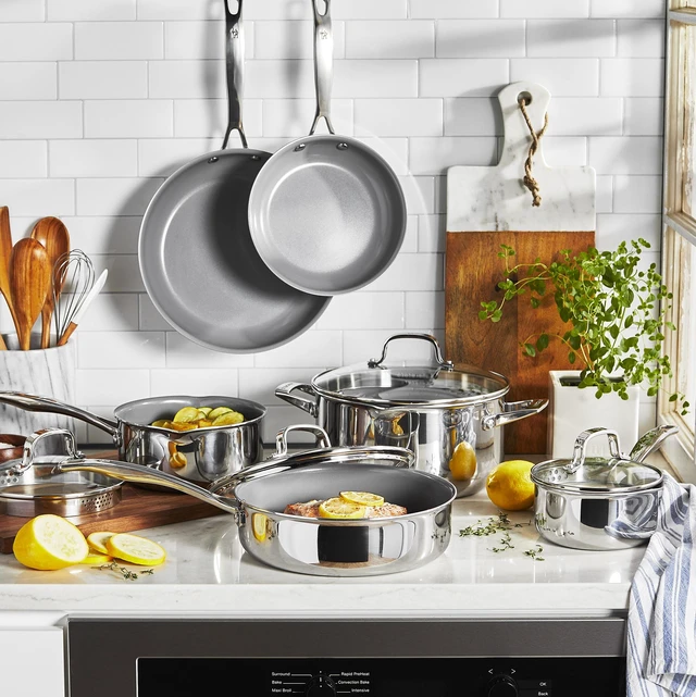 Alt view image 3 of 4 - Henckels Clad H3 10-pc Stainless Steel Ceramic Nonstick Cookware Set