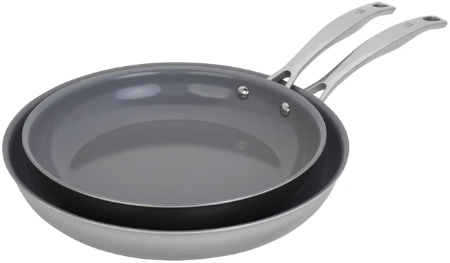 Main image of Henckels Clad H3 2-pc Stainless Steel Ceramic Nonstick 10-in & 12-in Fry Pan Set