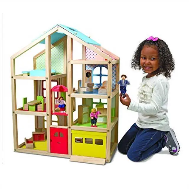 Alt view image 3 of 12 - Melissa & Doug Hi-Rise Wooden Dollhouse