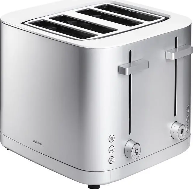 Main image of ZWILLING Enfinigy 4-Slice Toaster, Extra Wide 1.5" Slots for Bagels and Toast, Silver