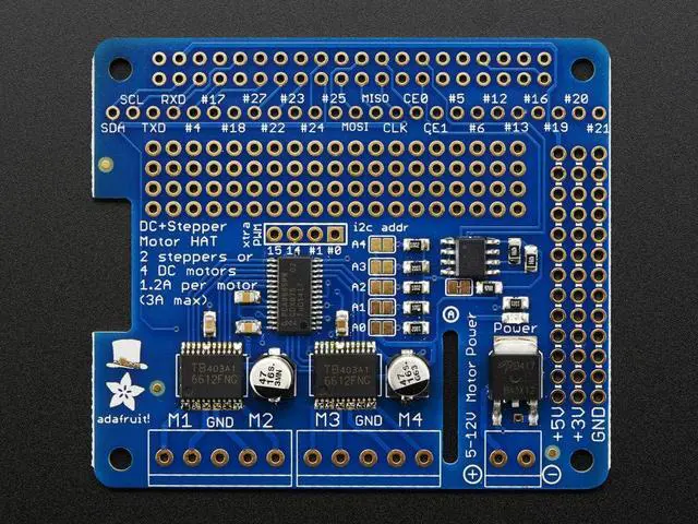 Alt view image 5 of 5 - Adafruit DC & Stepper Motor HAT for Raspberry Pi - Mini Kit