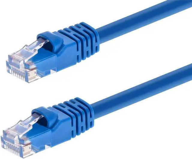 Main image of Monoprice Cat6 Ethernet Patch Cable - 2 Feet - Blue | Network Internet Cord - RJ45, Stranded, 550Mhz, UTP, Pure Bare Copper Wire, 24AWG