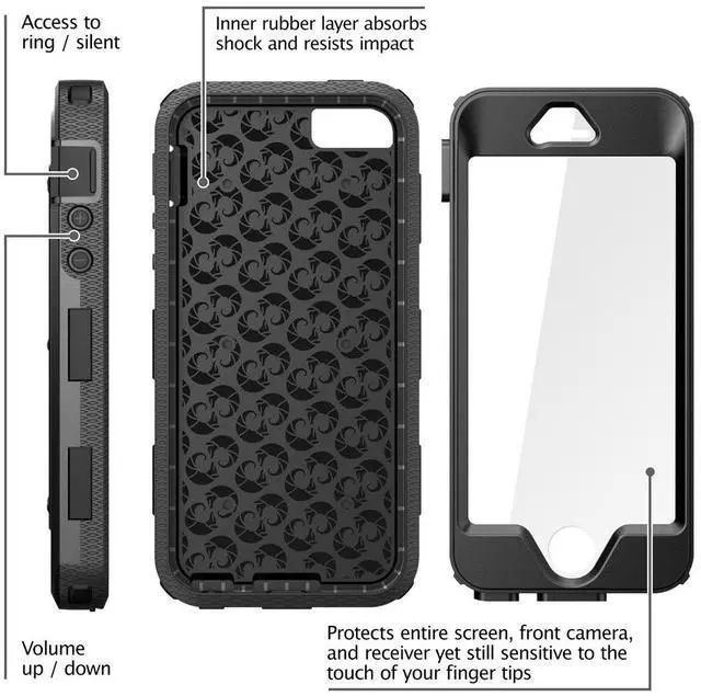 Alt view image 4 of 7 - iPhone 5/5s/SE Case, [Armorbox] i-Blason built in [Screen Protector] [Full body] [Heavy Duty Protection ]/Holster/Bumper Case for Apple iPhone SE 2016 Release/Compatible with iPhone 5S/5