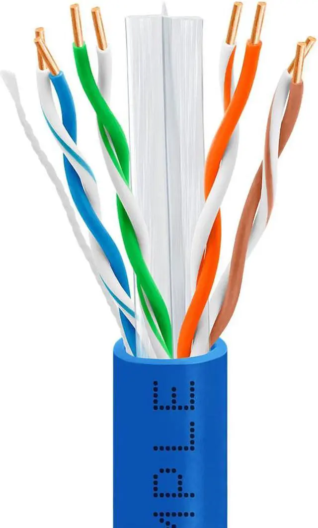 Alt view image 2 of 6 - Cmple - Cat6 Cable 1000ft Bulk Lan Ethernet Cat 6 Wire Network UTP 23AWG CMR Riser 10 Gbps 550 MHz Pull Box 1000 Feet, Blue