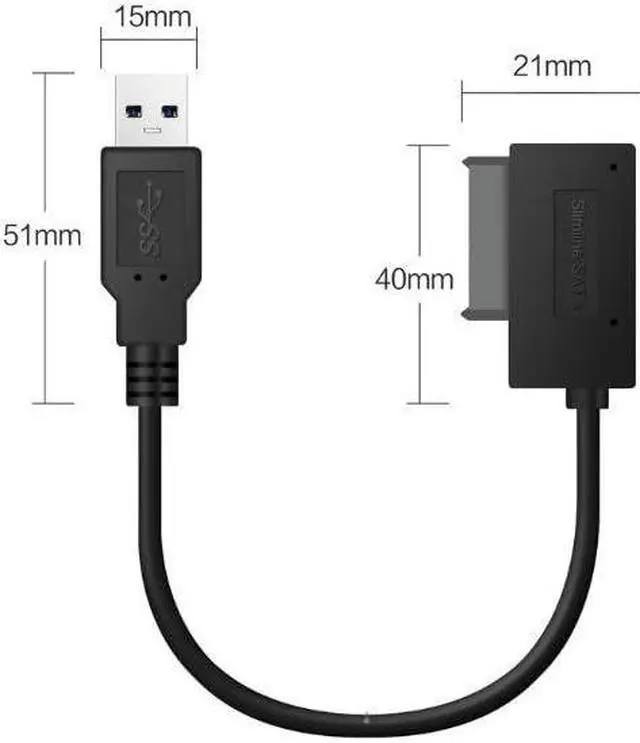 Alt view image 4 of 7 - USB 3.0 to 7+6 13Pin Slimline SATA Laptop CD/DVD ROM Optical Drive Adapter Cable