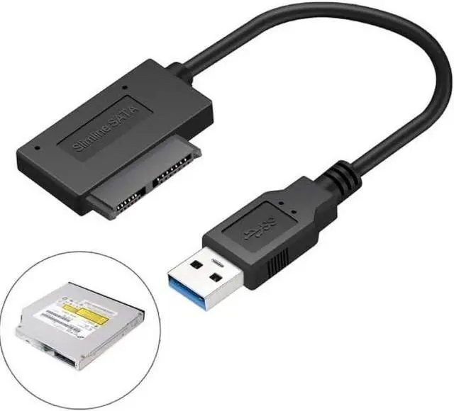 Main image of USB 3.0 to 7+6 13Pin Slimline SATA Laptop CD/DVD ROM Optical Drive Adapter Cable