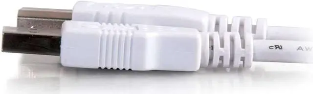 Alt view image 2 of 4 - C2G 3m USB A to B Cable - Printer Cable - USB Cable - USB 2.0 - 10ft White - Type A Male - Type B Male - 10ft - White