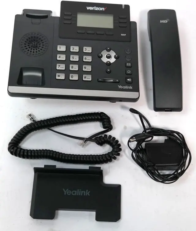 Main image of Verizon Yealink SIP-T41P Ultra-Elegant 6 Line 2 Port Ethernet 10/100 PoE VoIP SIP Phone No External Power Supply