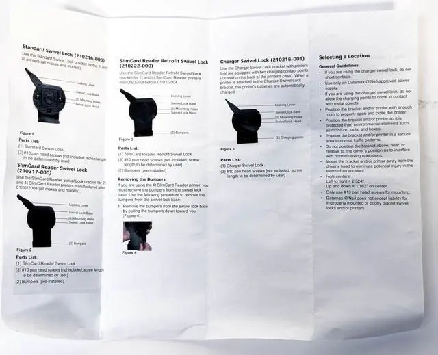 Alt view image 4 of 5 - Datamax 210216-000 Swivel Lock for MF4TE Series