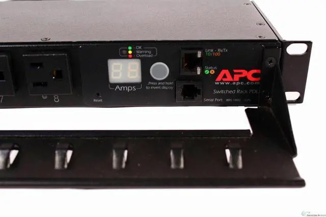 Alt view image 3 of 5 - APC AP7900 1U Switched Rack PDU - Rack Mountable - 120V AC - Ethernet 10Base-T/100Base-TX - RJ-45, 1 x management - RJ-12 - 8 Output Connectors - 19-inch Rack - Black