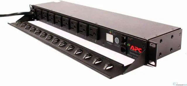 Alt view image 4 of 5 - APC AP7900 1U Switched Rack PDU - Rack Mountable - 120V AC - Ethernet 10Base-T/100Base-TX - RJ-45, 1 x management - RJ-12 - 8 Output Connectors - 19-inch Rack - Black