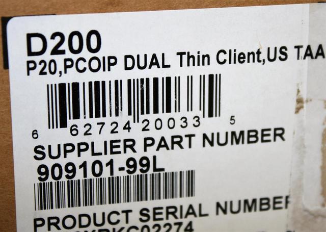 Alt view image 3 of 4 - Dell WYSE D200 P20 PCoIP Dual Zero Thin Client Tera 1100 128MB 64Mb No OS Px0 !!