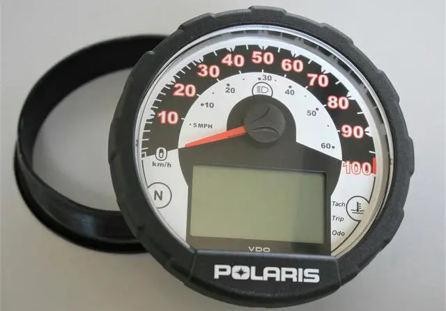 Main image of Polaris 3280516 RZR "S" 800 ATV Speedometer Cluster gauge 110mm w Fuel 100kMH 60MPH OEM