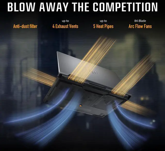 Alt view image 5 of 7 - ASUS TUF Gaming F16 Gaming Laptop, 16 FHD+ 144Hz IPS-Level 16:10 Display, Intel® Core 5 210H, NVIDIA® GeForce RTX 4050, 16GB DDR5, 512GB PCIe Gen4 SSD, Wi-Fi 6, Win11 Home, FX607VU-SS53