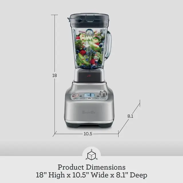 Alt view image 6 of 6 - Breville BBL920BST Super Q Commercial-Grade Home Blender, Black Stainless Steel