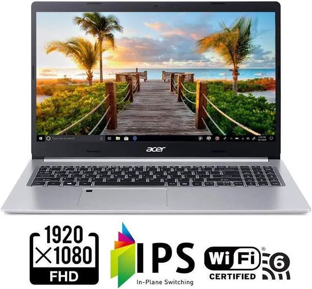 Alt view image 4 of 8 - Acer Aspire 5 Slim Laptop, 15.6" Full HD IPS Display, 10th Gen Intel Core i5-10210U, 8GB DDR4, 256GB PCIe NVMe SSD, Intel Wi-Fi 6 AX201 802.11ax, Fingerprint Reader, Backlit KB, A515-54-59W2 Notebook