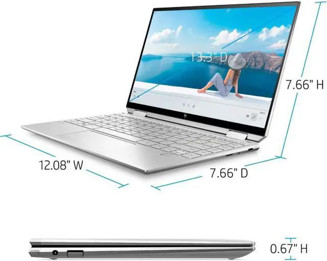 Alt view image 5 of 7 - HP 13-AW0003DX Spectre x360 2-in-1 13.3" 4K Ultra HD Touch-Screen Laptop - Intel Core i5 - 8GB Memory - 256GB SSD - Natural Silver Tablet Notebook