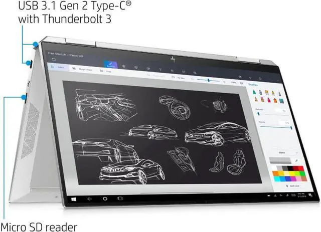 Alt view image 7 of 7 - HP 13-AW0003DX Spectre x360 2-in-1 13.3" 4K Ultra HD Touch-Screen Laptop - Intel Core i5 - 8GB Memory - 256GB SSD - Natural Silver Tablet Notebook