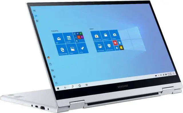 Alt view image 2 of 10 - Samsung - Galaxy Book Flex Alpha 2-in-1 13.3" QLED Touch-Screen Laptop - Intel Core i5 - 8GB Memory - 256GB SSD - Royal Silver NP730QCJ-K01US Tablet Notebook PC Computer