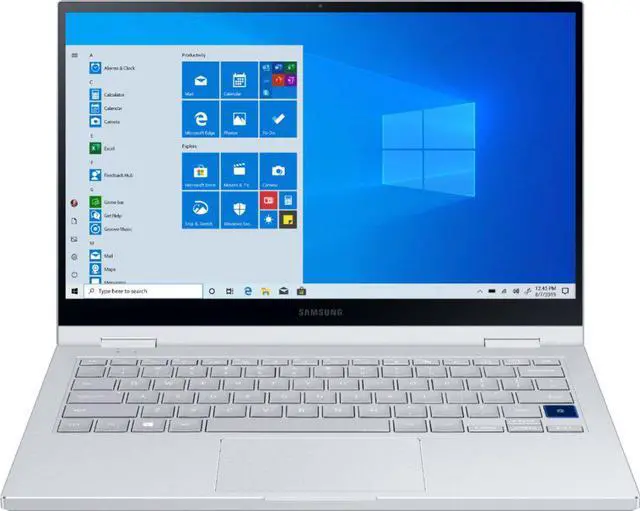 Main image of Samsung - Galaxy Book Flex Alpha 2-in-1 13.3" QLED Touch-Screen Laptop - Intel Core i5 - 8GB Memory - 256GB SSD - Royal Silver NP730QCJ-K01US Tablet Notebook PC Computer