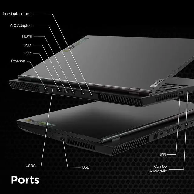 Alt view image 4 of 19 - Lenovo Legion 5 Gaming Laptop, 15" FHD (1920x1080) IPS Screen, AMD Ryzen 7 4800H Processor, 16GB DDR4, 512GB SSD, NVIDIA GTX 1660Ti, Windows 10, 82B1000AUS, Phantom Black Notebook