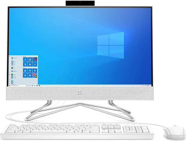 Main image of HP Pavilion All-in-One 22-inch Computer, AMD Athlon Gold 3150U, AMD Radeon Graphics, 4 GB RAM, 256 GB SSD, Windows 10 (22-df0022, Snow White) (13Z67AA#ABA)