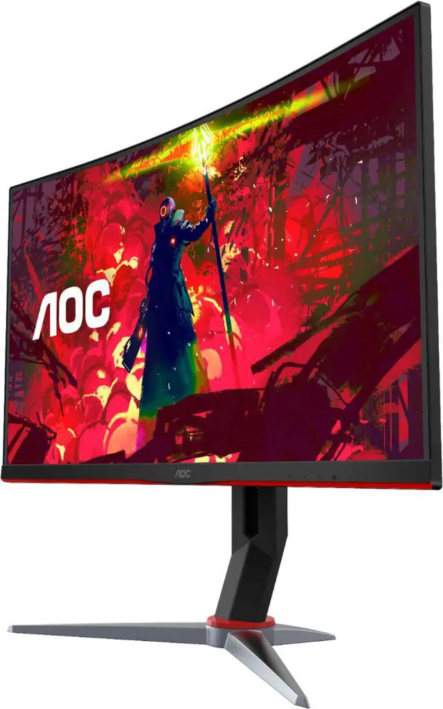 Alt view image 4 of 14 - AOC - G2 Series C27G2 27" LED Curved FHD FreeSync Premium Monitor (DisplayPort, HDMI, VGA) - Black/Red