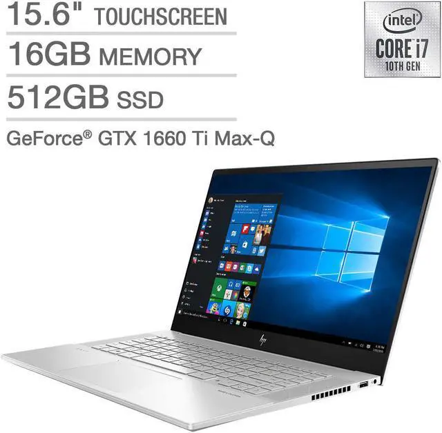Alt view image 4 of 13 - HP ENVY 15.6" Touchscreen Laptop - 10th Gen Intel Core i7-10750H - GeForce GTX 1660 Ti Max Q - 1080p - Windows 10 Professional
15-ep0025cl Notebook 16GB RAM 512GB SSD