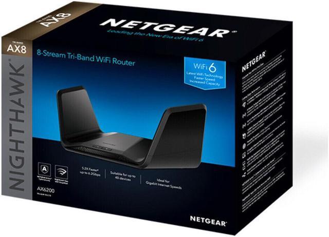 Main image of Nighthawk Tri-Band 8-Stream AX6200 WiFi 6 Router
NETGEAR RAX78-100NAS