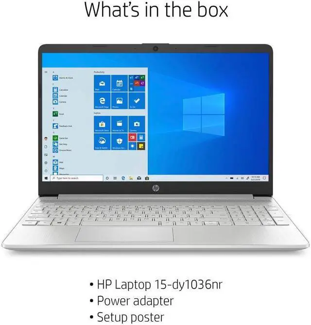 Alt view image 6 of 7 - HP 15-Inch FHD Laptop, 10th Gen Intel Core i5-1035G1, 8 GB RAM, 256 GB Solid-State Drive, Windows 10 Home (15-dy1036nr, Natural Silver) (2Z289UA#ABA)