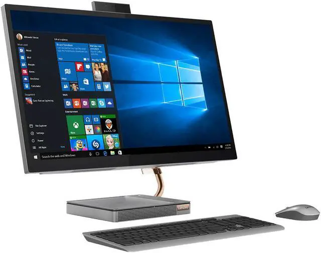 Main image of Lenovo IdeaCentre 5 27" QHD Touchscreen All-in-One Computer Intel Core i7-10700T 16GB RAM 256GB SSD + 1TB HDD Mineral Gray