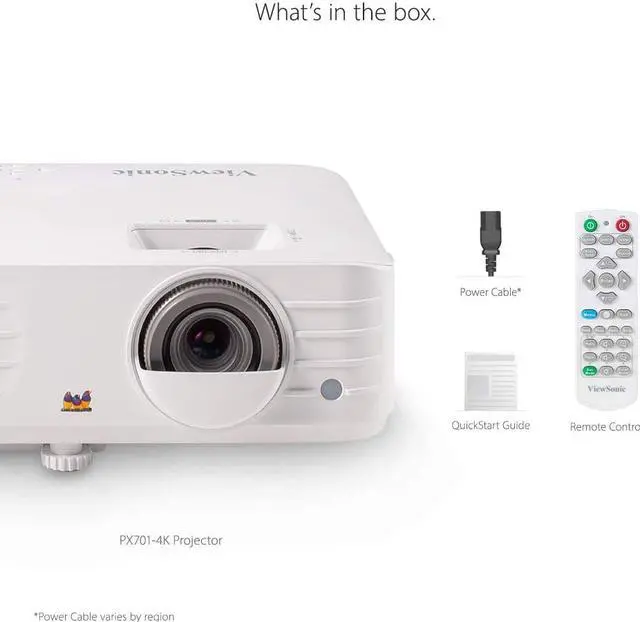 Alt view image 3 of 5 - ViewSonic True 4K UHD 3200 Lumens 240Hz 4.2ms Home Theater Projector with HDR, Auto Keystone, Dual HDMI, Sports and Netflix Streaming with Dongle on up to 300" Screen (PX701-4K)