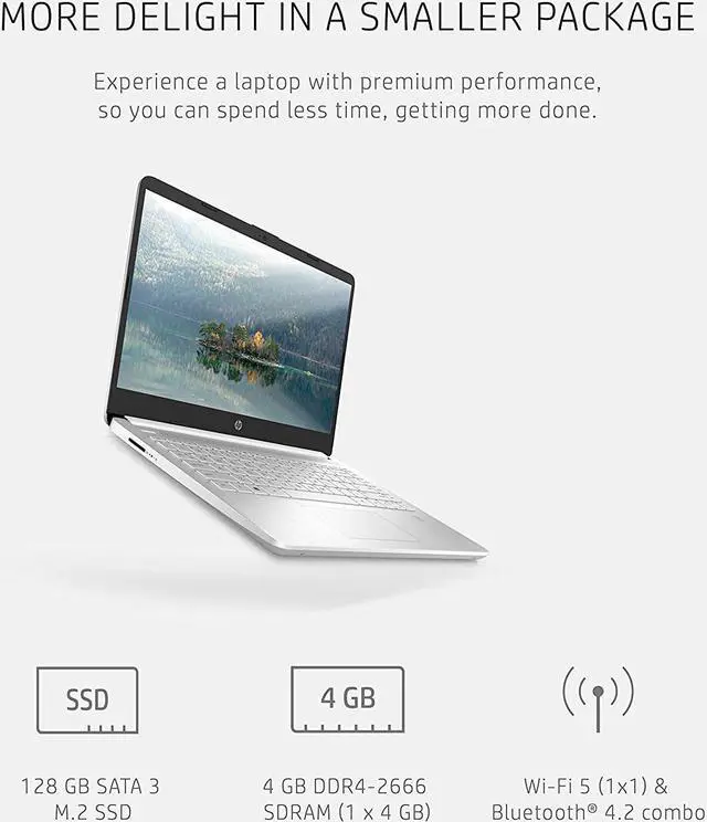 Alt view image 2 of 8 - HP 14 Laptop, 11th Gen Intel Core i3-1115G4, 4 GB RAM, 128 GB SSD Storage, 14-inch Full HD Display, Windows 10 in S Mode, Long Battery Life, HP Fast-Charge, Thin & Light Design (14-dq2020nr, 2021)