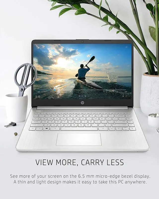 Alt view image 4 of 5 - HP 14 Laptop, AMD Athlon Gold 3150U, 4 GB RAM, 128 GB SSD Storage, 14-inch HD Display, Windows 10 in S Mode, Long Battery Life, Webcam with Dual Mics, Thin & Light Design (14-fq0090nr, 2021)