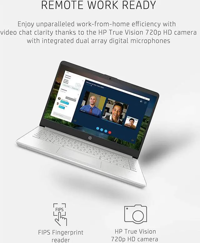 Alt view image 3 of 8 - HP 14 Laptop, 11th Gen Intel Core i3-1115G4, 4 GB RAM, 128 GB SSD Storage, 14-inch Full HD Display, Windows 10 in S Mode, Long Battery Life, HP Fast-Charge, Thin & Light Design (14-dq2020nr, 2021)