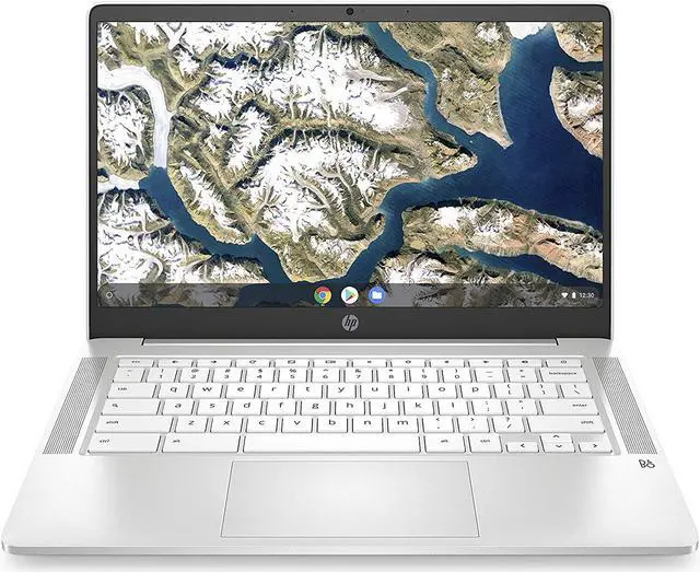 Main image of HP Chromebook 14-inch FHD Laptop, Intel Celeron N4000, 4 GB RAM, 32 GB eMMC, Chrome (14a-na0060nr, Ceramic White)