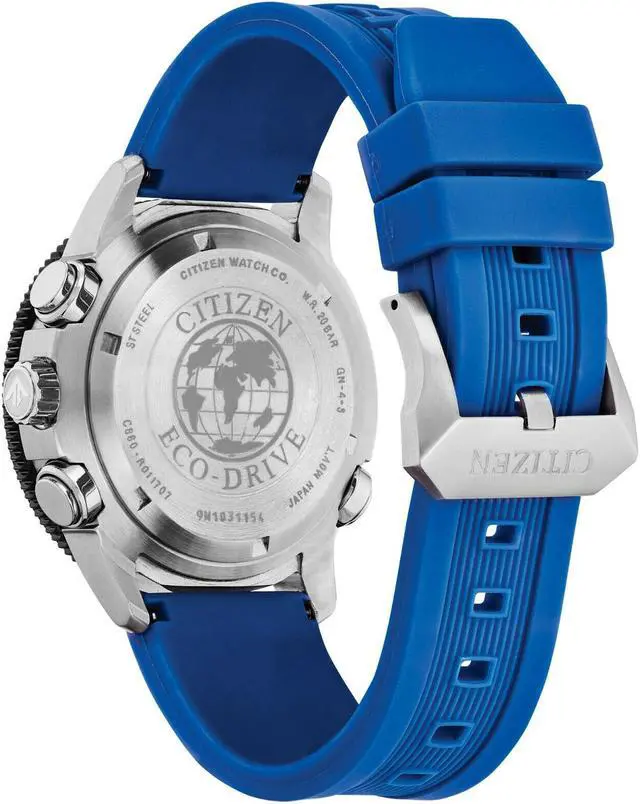 Alt view image 3 of 6 - Citizen Men's Top of Water Stainless Steel Quartz Diving Watch with Rubber Strap, Orange, 22
 JR4068-01E